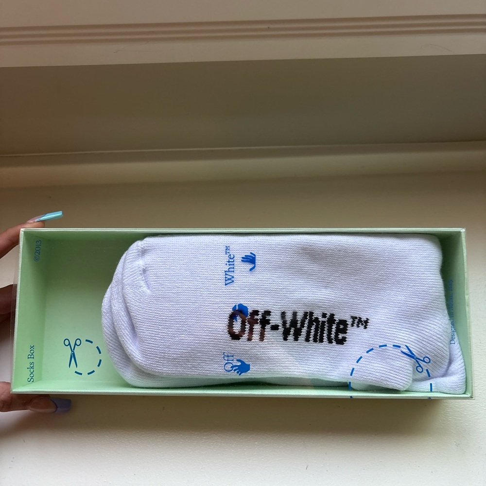 Off-White White Casual Socks with Signature Branding